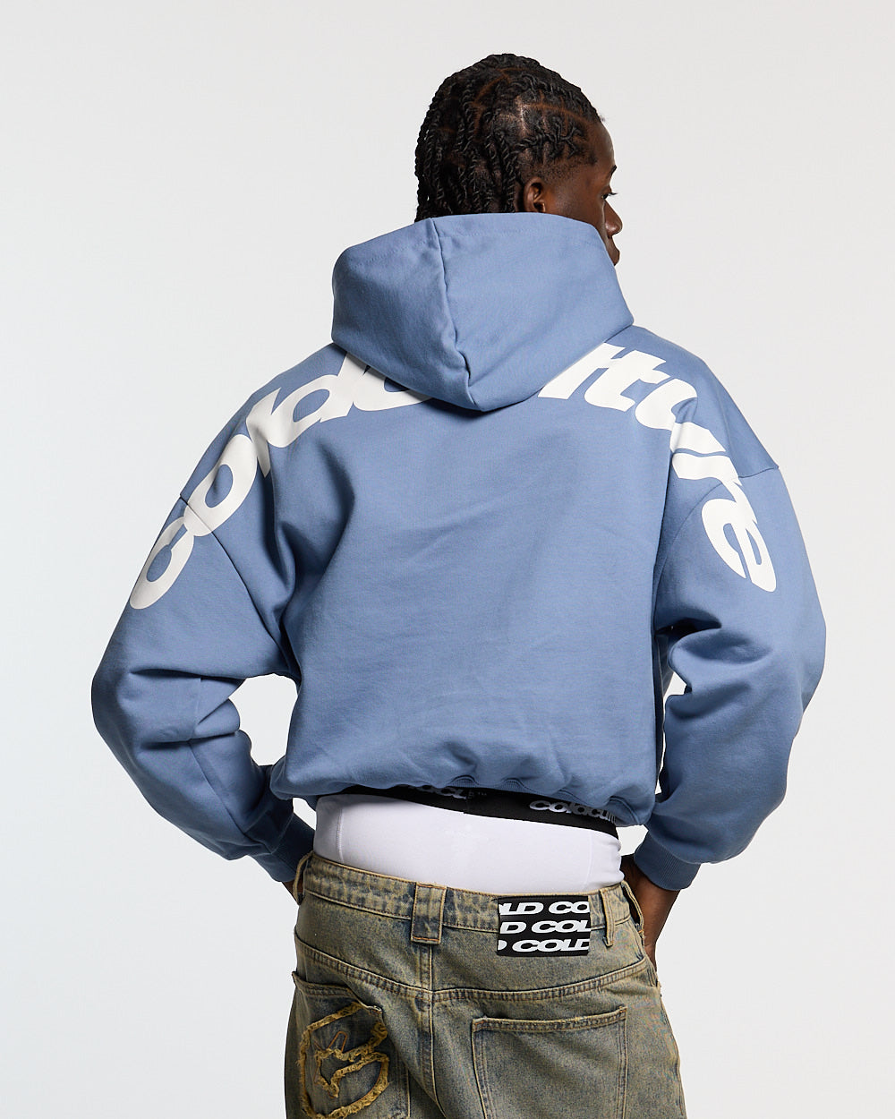 CURVED HOODIE LIGHT BLUE