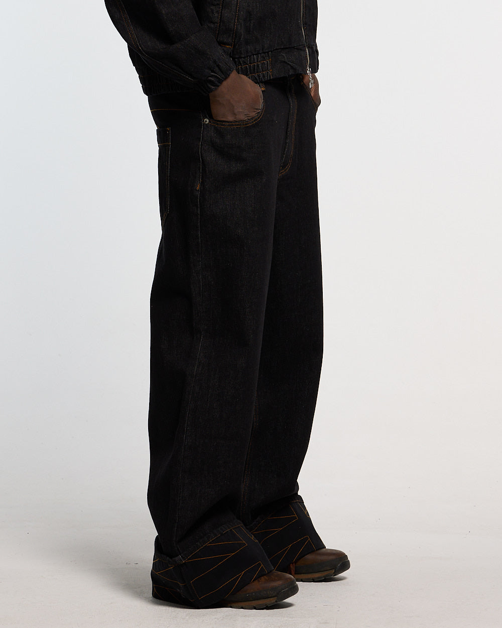 TOP BOY PANTS BLACK DENIM