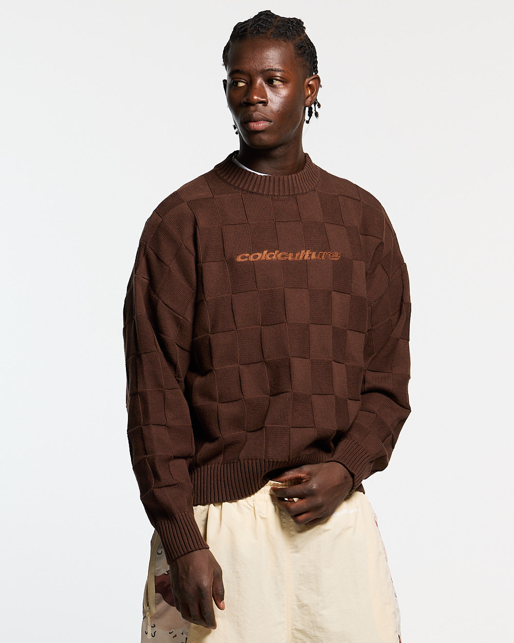 CHECKMATE KNITWEAR BROWN