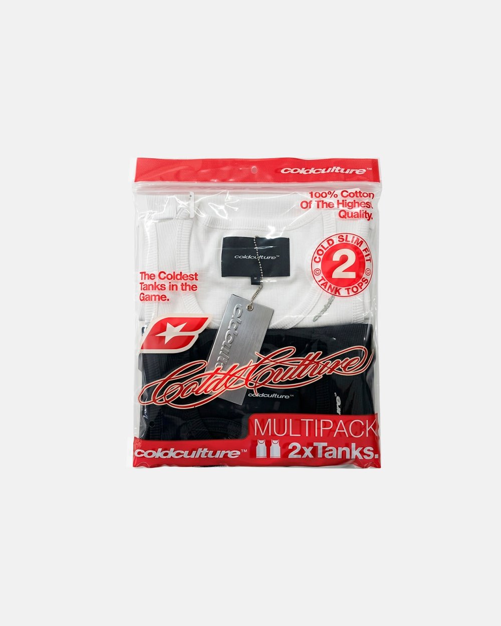 LOW KEY BASIC TANK TOP 2 PACK WHITE & BLACK - Cold Culture