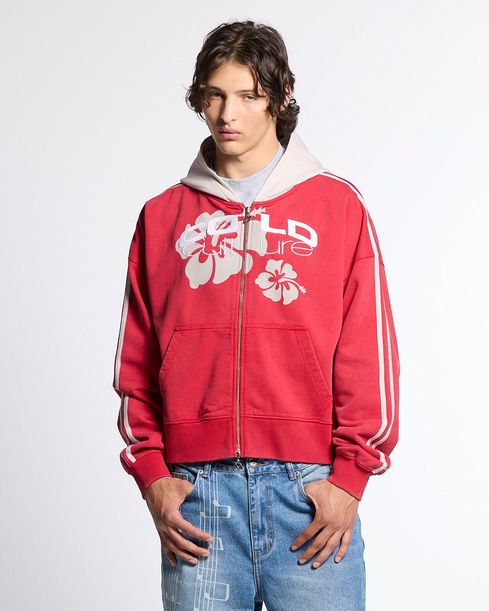 LUSH ZIP HOODIE RED - Cold Culture