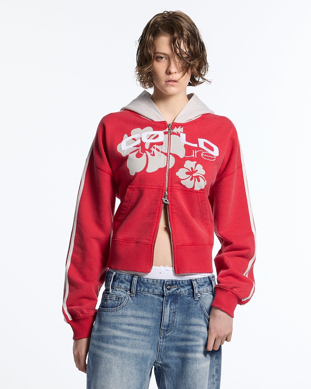 LUSH ZIP HOODIE RED - Cold Culture #woman