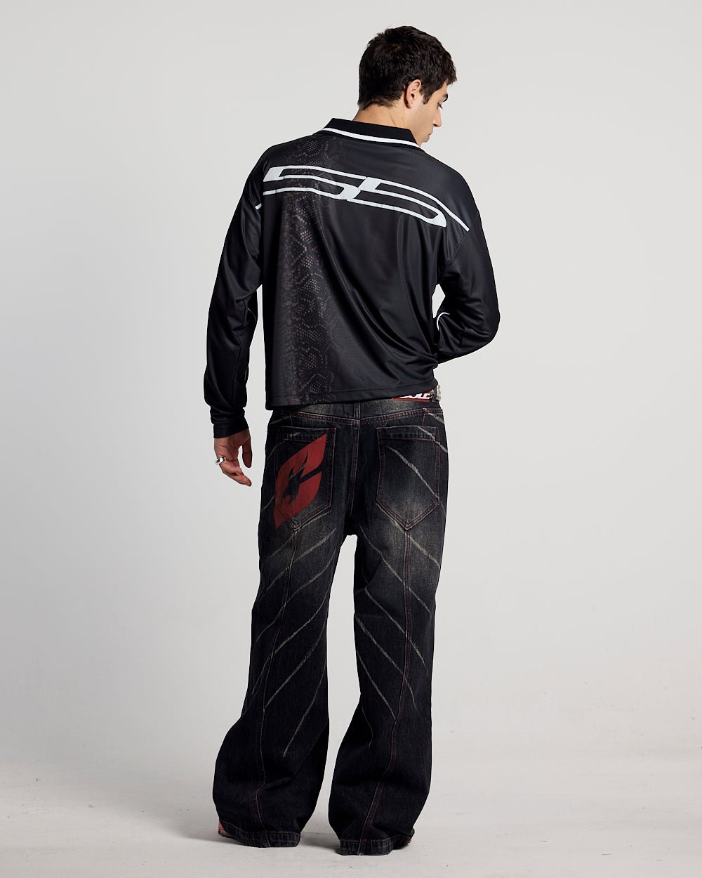MAMBA SNAKE LONGSLEEVE POLO BLACK - Cold Culture