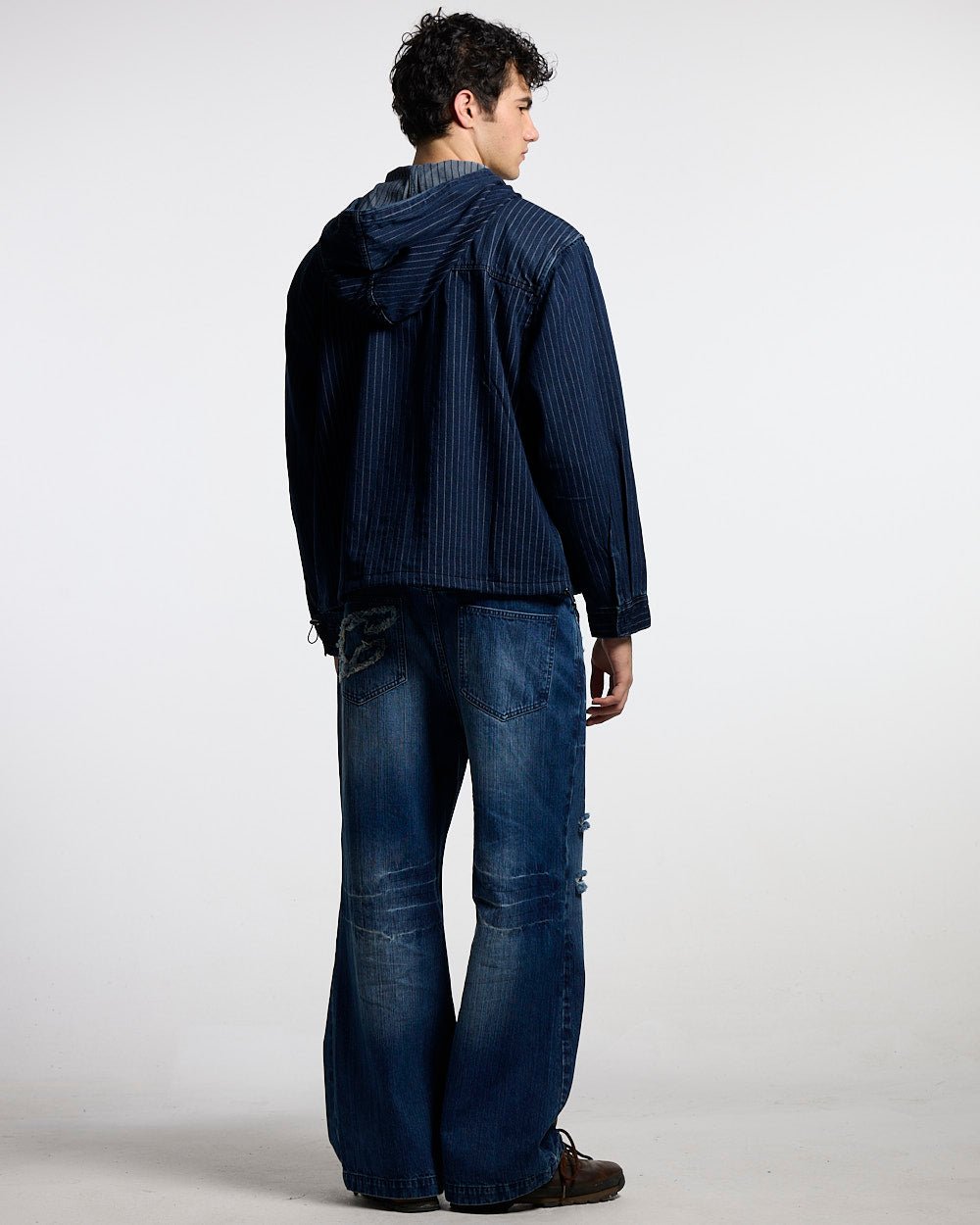 MEMPHIS HOODED SHIRT BLUE DENIM - Cold Culture