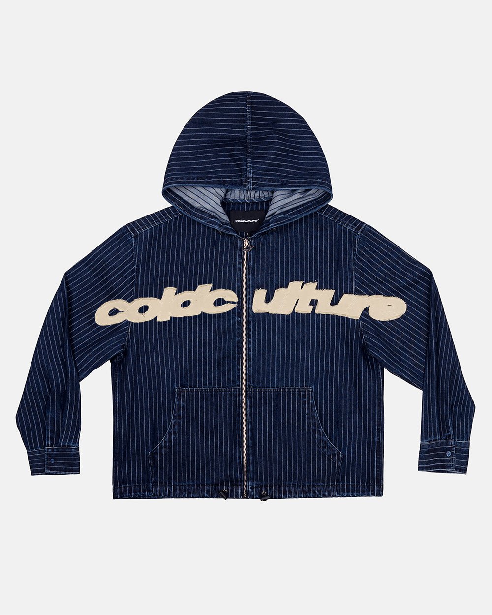 MEMPHIS HOODED SHIRT BLUE DENIM - Cold Culture