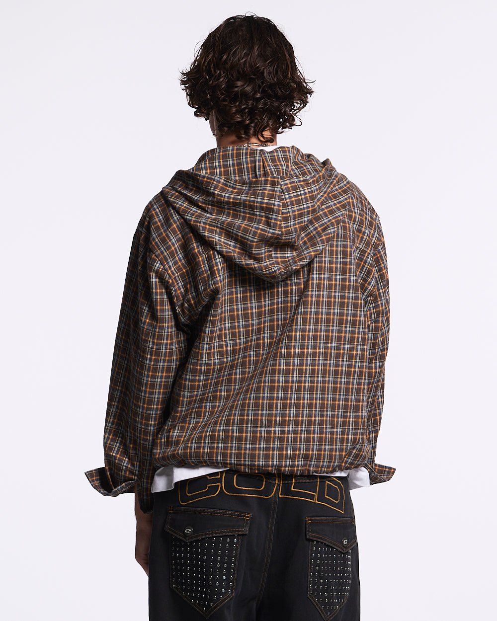 MEMPHIS HOODED SHIRT ORANGE AND BLUE - COLD CULTURE