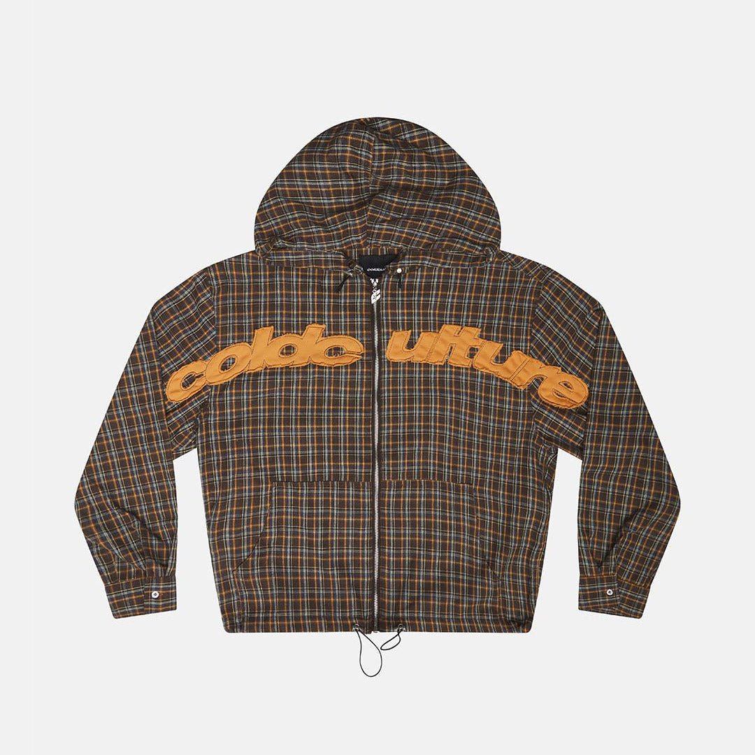 MEMPHIS HOODED SHIRT ORANGE AND BLUE - Cold Culture