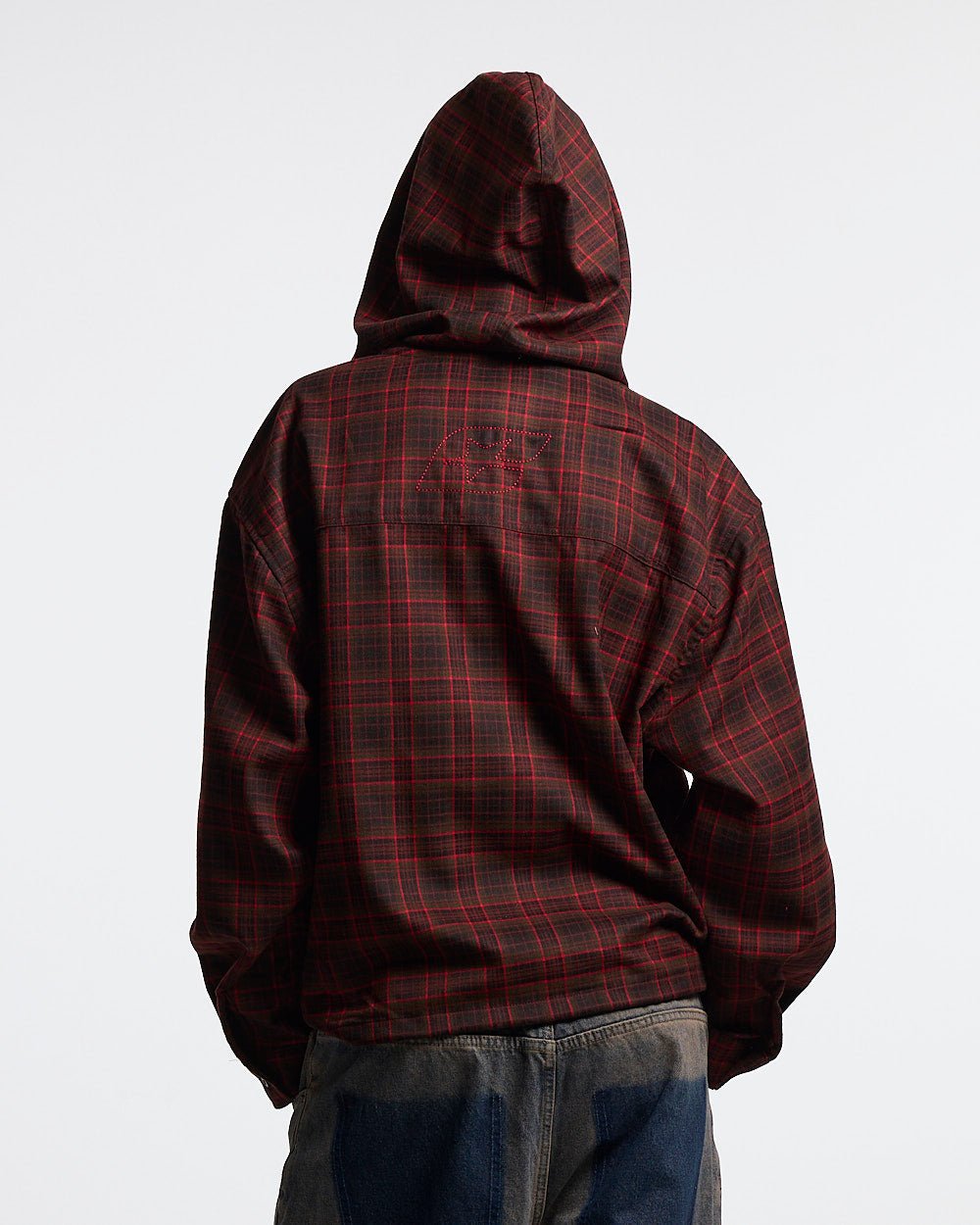 MEMPHIS HOODED SHIRT RED & BLACK TARTAN - Cold Culture