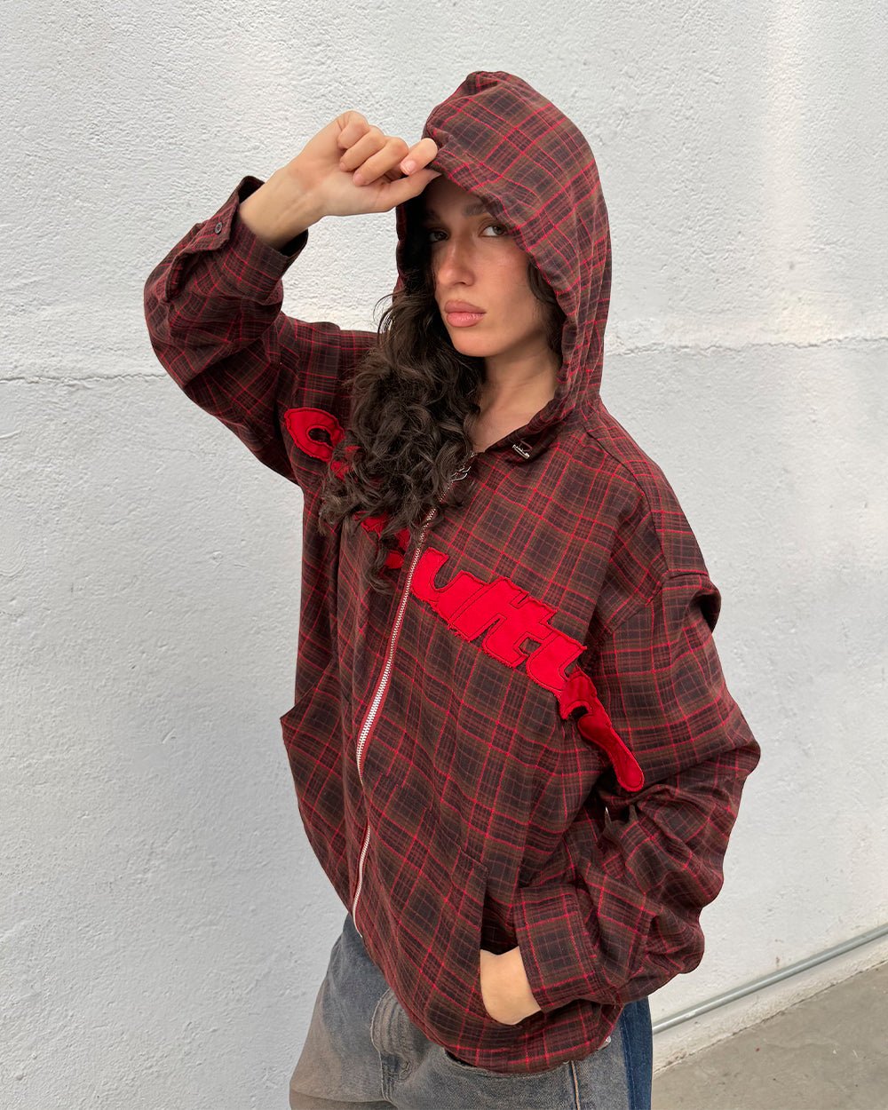 MEMPHIS HOODED SHIRT RED & BLACK TARTAN - Cold Culture