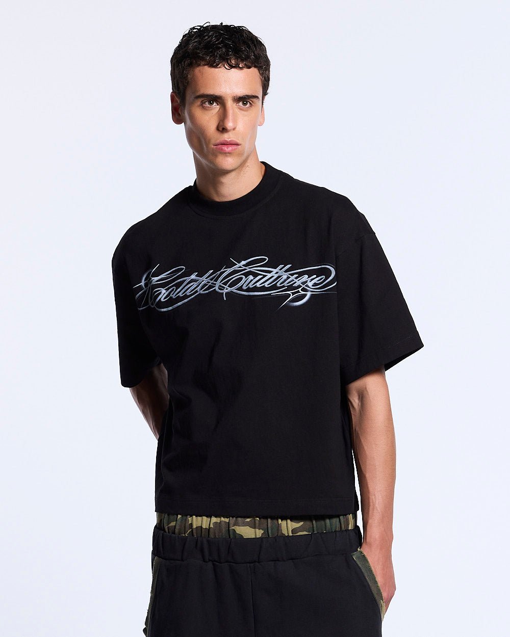METAL SCRIPT TEE BLACK - Cold Culture