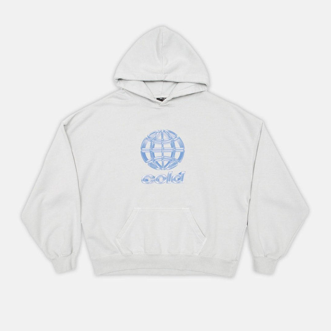 METALLIC WORLD HOODIE LIGHT GREY - Cold Culture