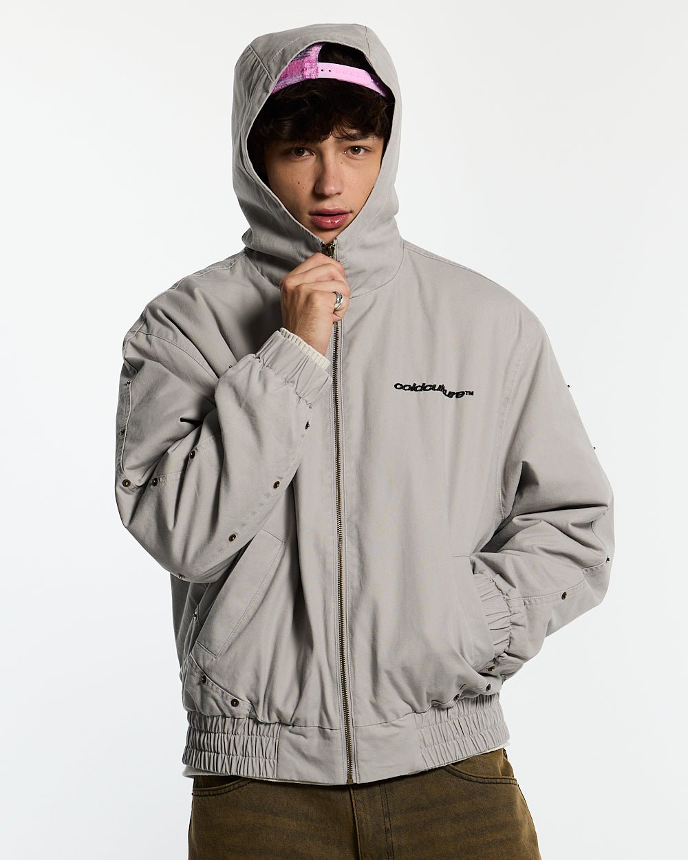 MIKE HOODED JACKET GREY - COLD CULTURE