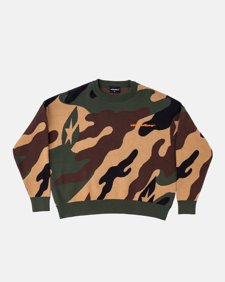 Гоша Рубчинский 18aw camo knit Cold Nights Camo Knit Sweater 