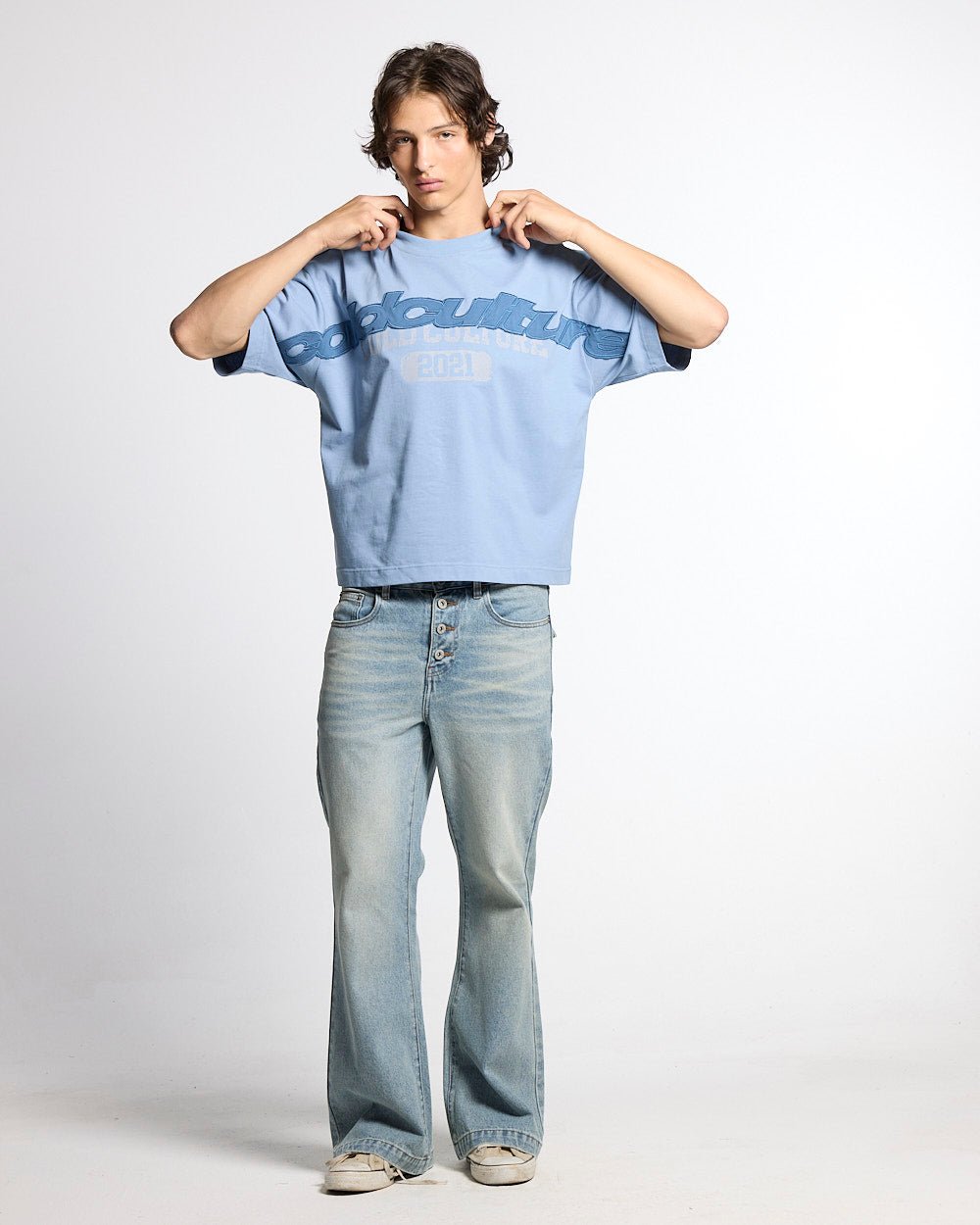 MIX MATCH TEE BLUE - Cold Culture