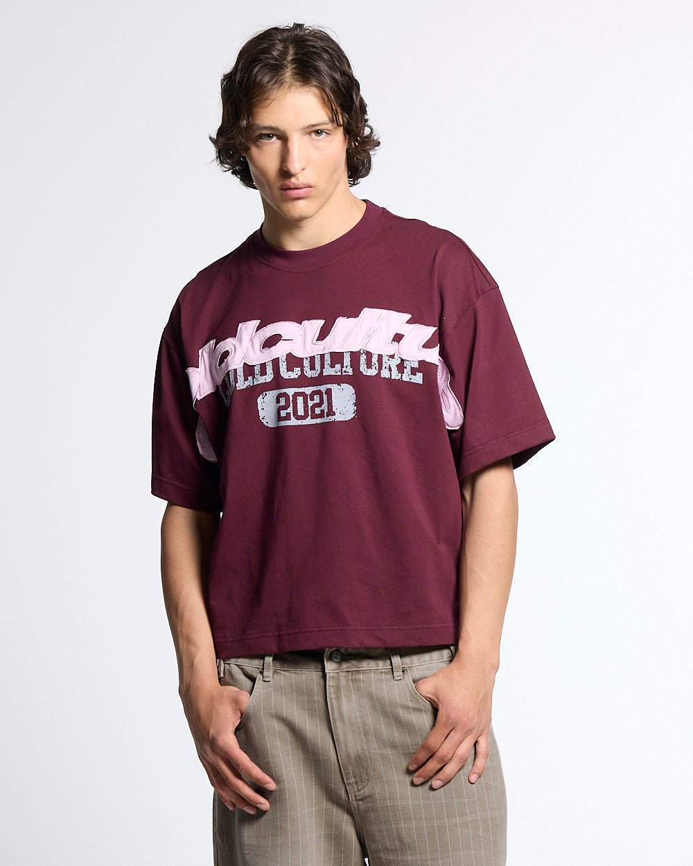 MIX MATCH TEE BURGUNDY - Cold Culture