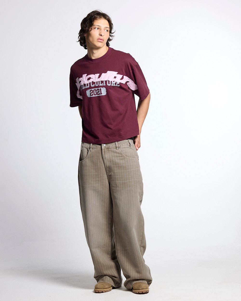 MIX MATCH TEE BURGUNDY - Cold Culture