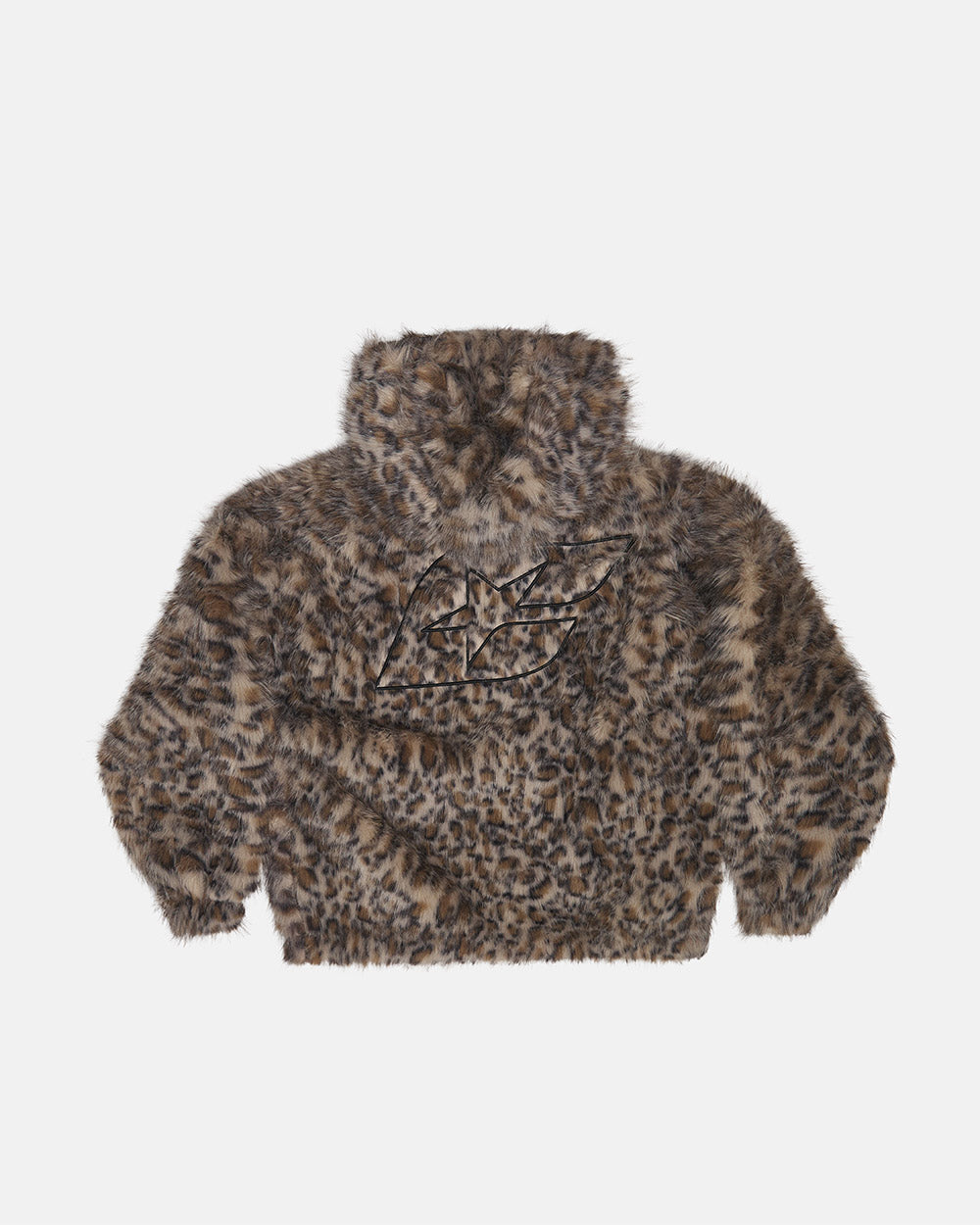 FUR HOODIE BROWN LEOPARD