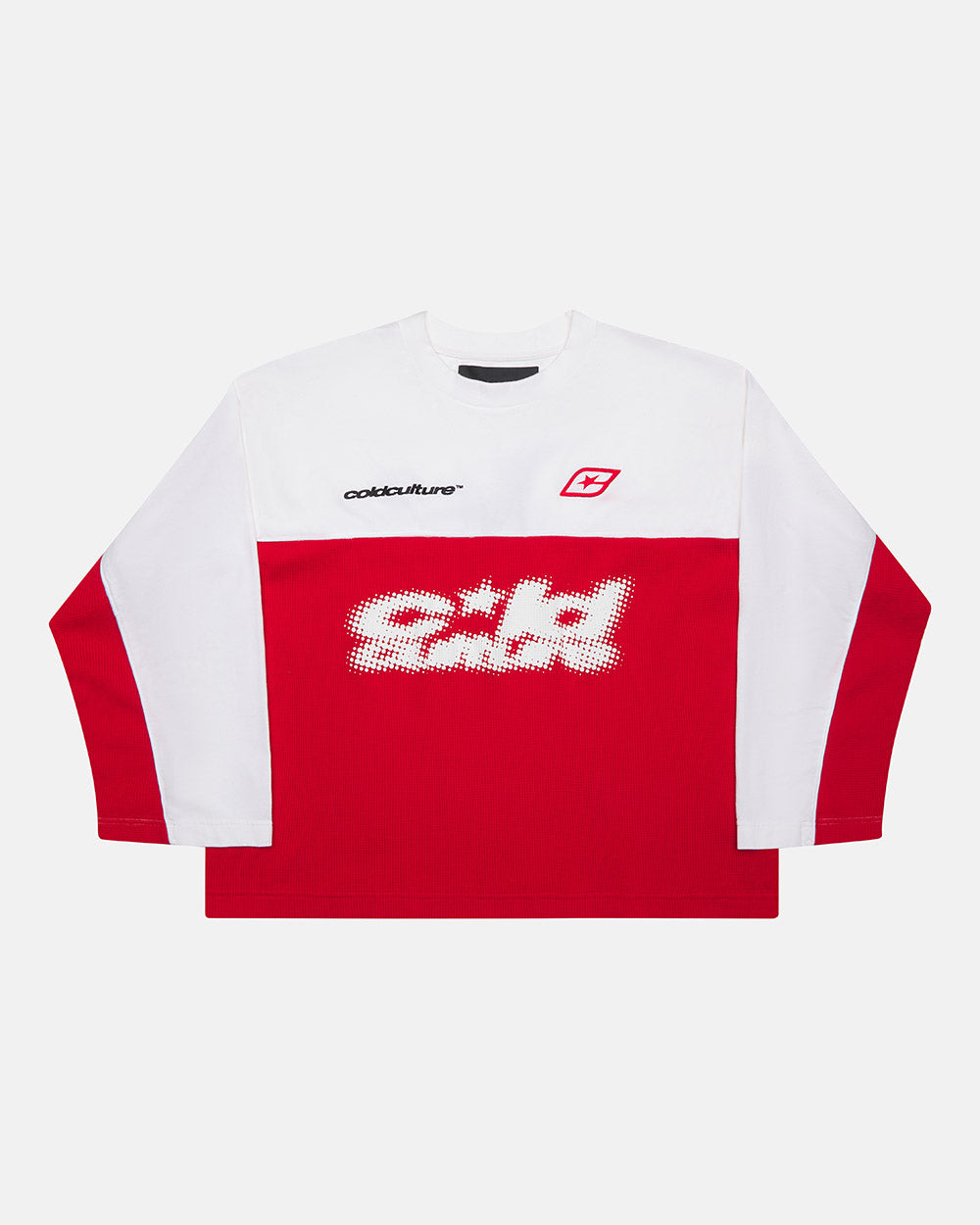 BICOLOR WAFFLE LONGSLEEVE RED & WHITE
