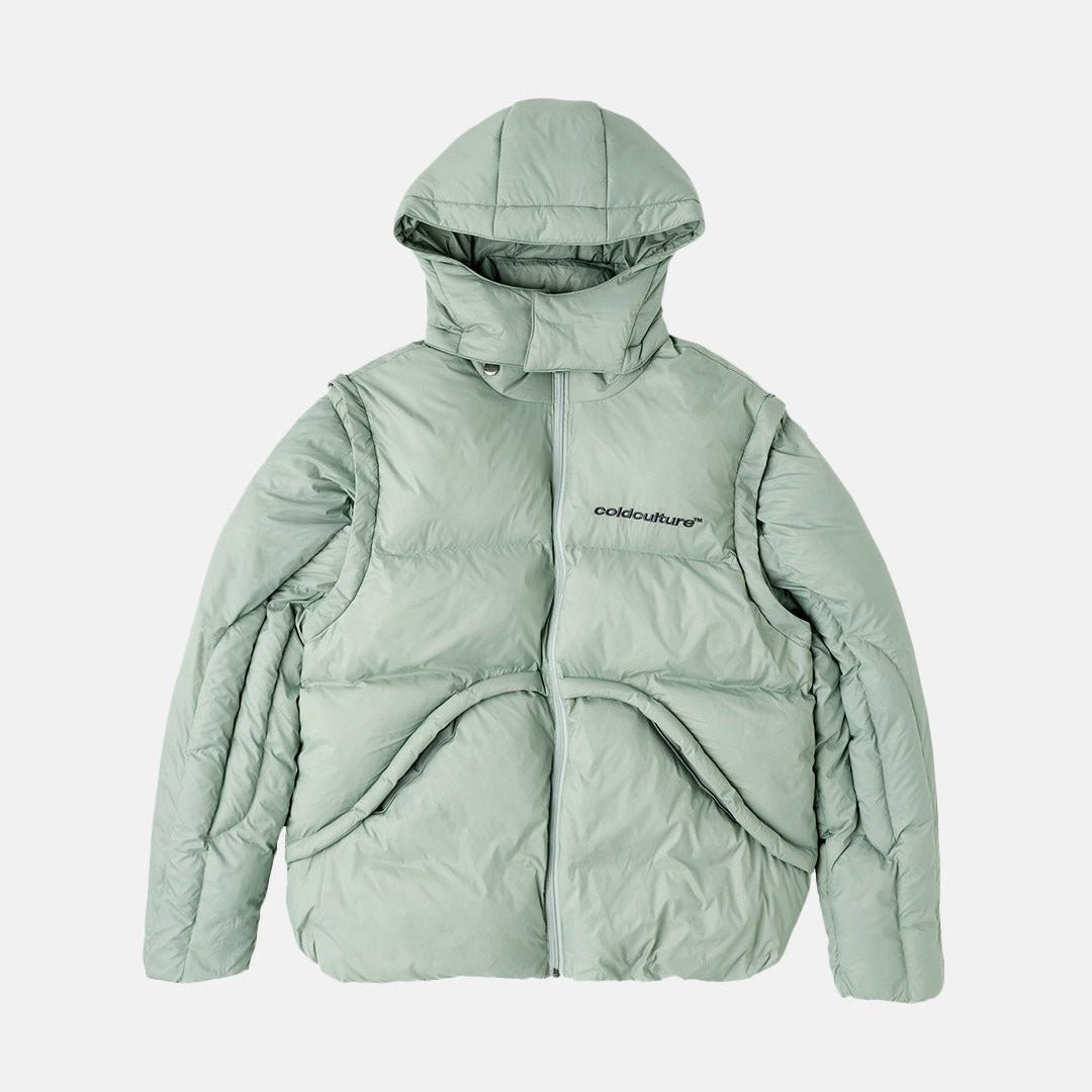 MULTIFUNCTIONAL PUFFER JACKET PISTACHIO GREEN - Cold Culture
