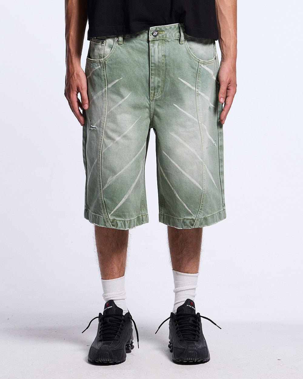 MUSIC RYTHIM SHORTS GREEN - Cold Culture