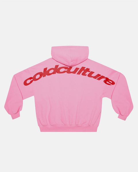 トップス coldculture CURVED ZIP HOODIE PINK & RED