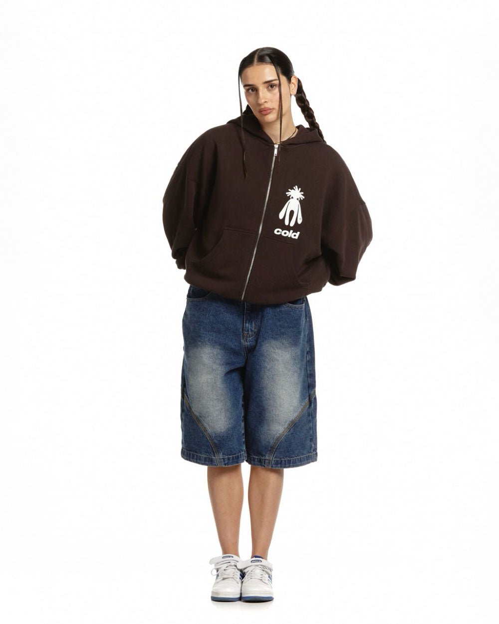 NEW IN TOWN ZIP HOODIE COCOA - COLD CULTURE