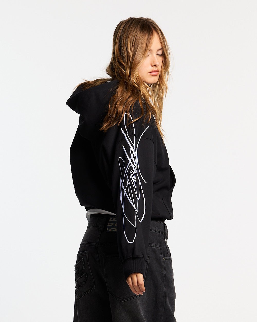 NEW SCRIPT ZIP HOODIE BLACK - Cold Culture