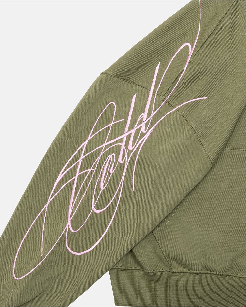 NEW SCRIPT ZIP HOODIE GREEN & PINK - Cold Culture
