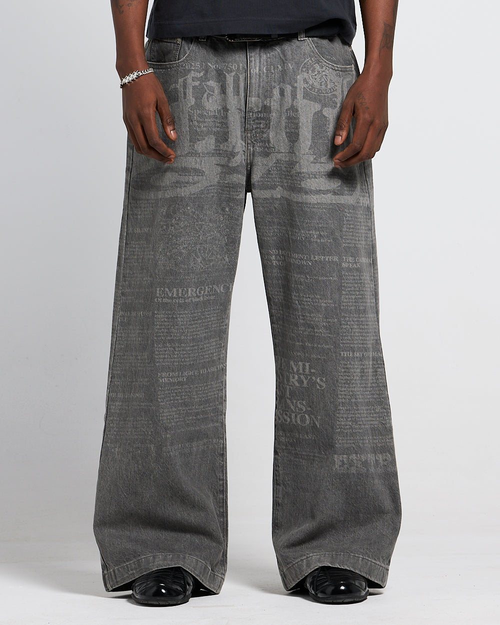 NEWSPAPER V2 PANTS GREY - Cold Culture