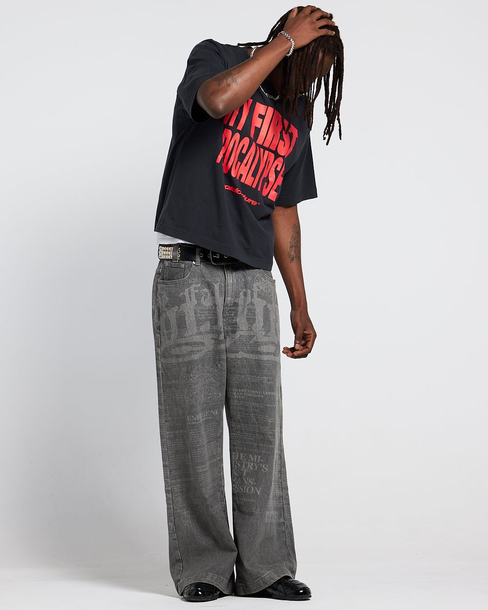 NEWSPAPER V2 PANTS GREY - Cold Culture