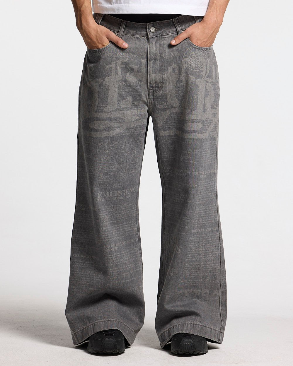 NEWSPAPER V3 PANTS GREY - Cold Culture