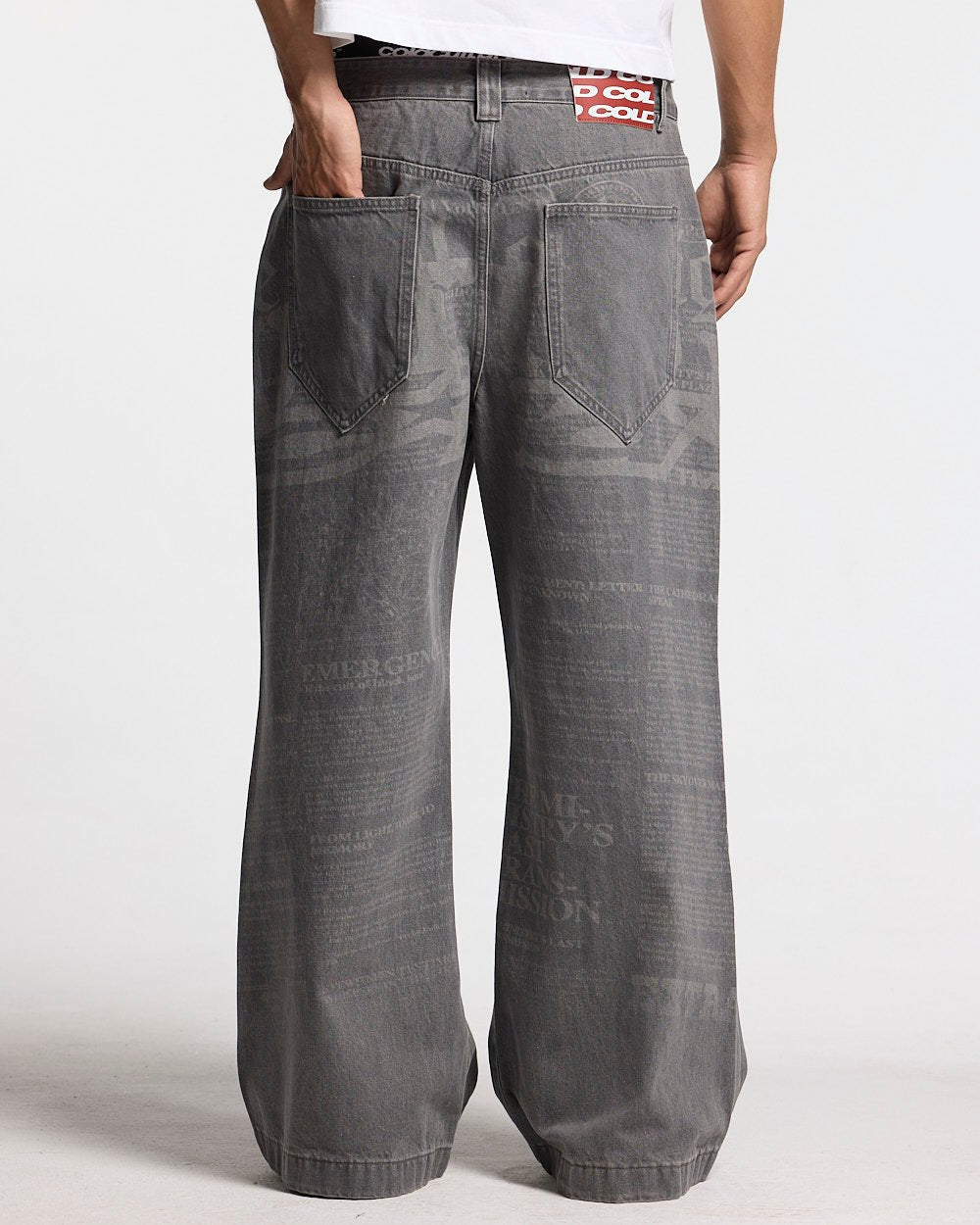 NEWSPAPER V3 PANTS GREY - Cold Culture