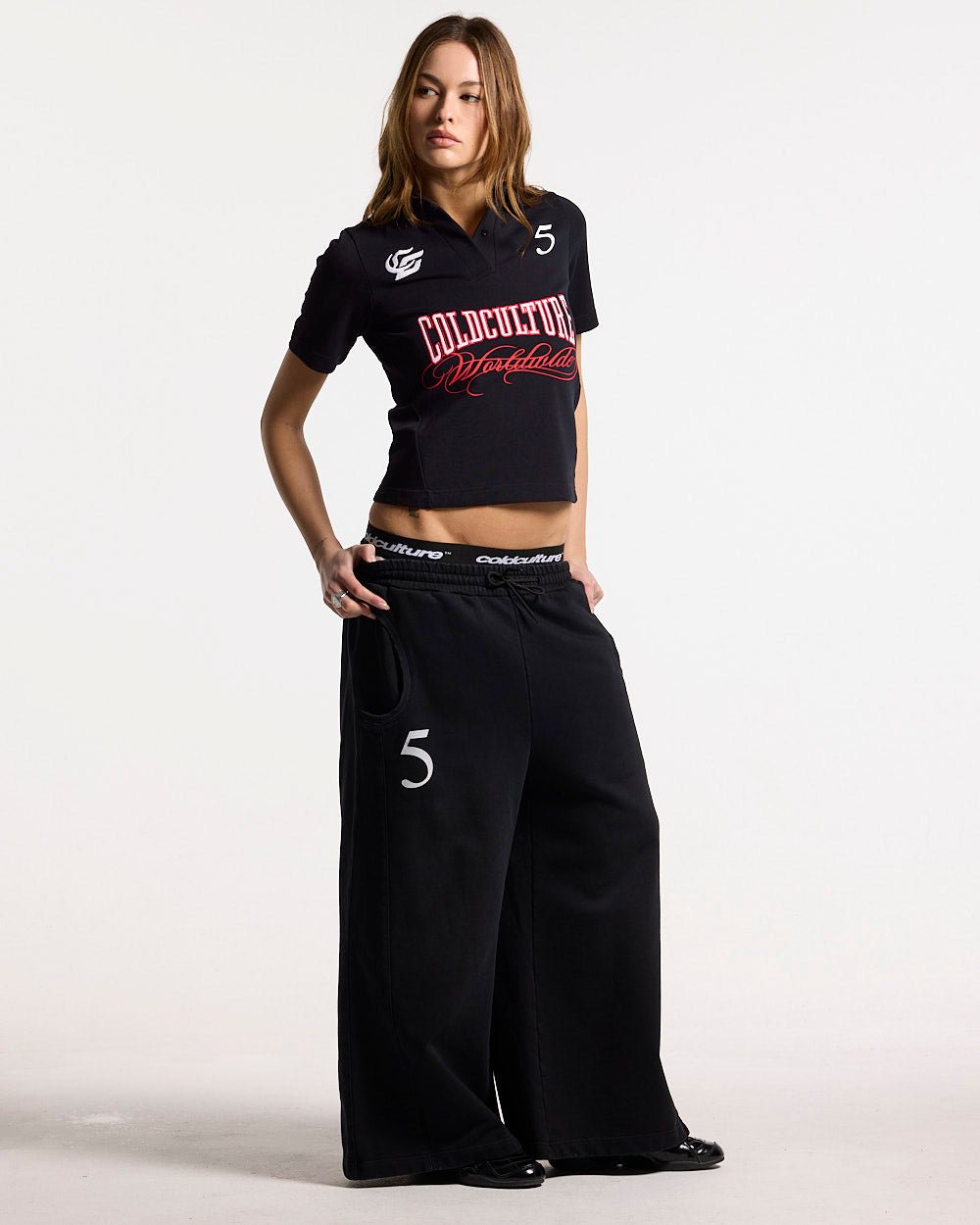 NIA SET POLO BLACK - Cold Culture