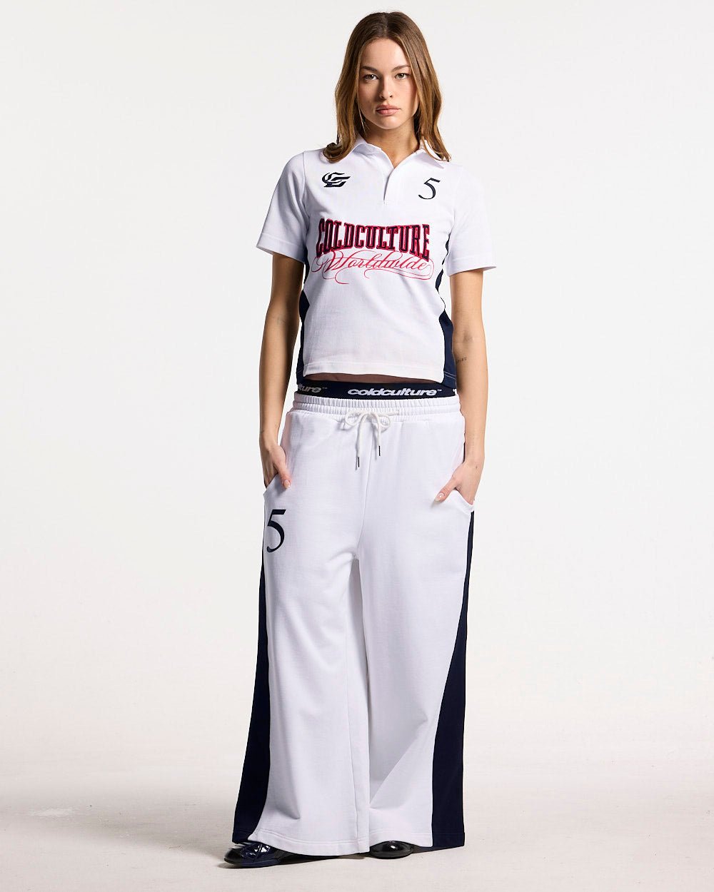 NIA SET POLO WHITE & BLACK - Cold Culture