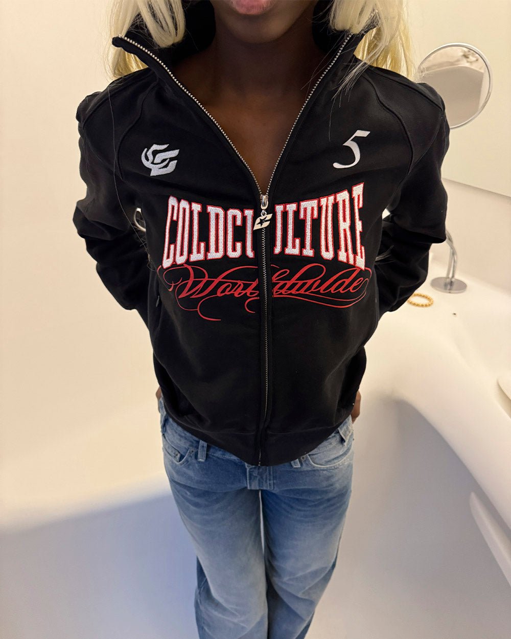 NIA SET ZIP UP BLACK - Cold Culture