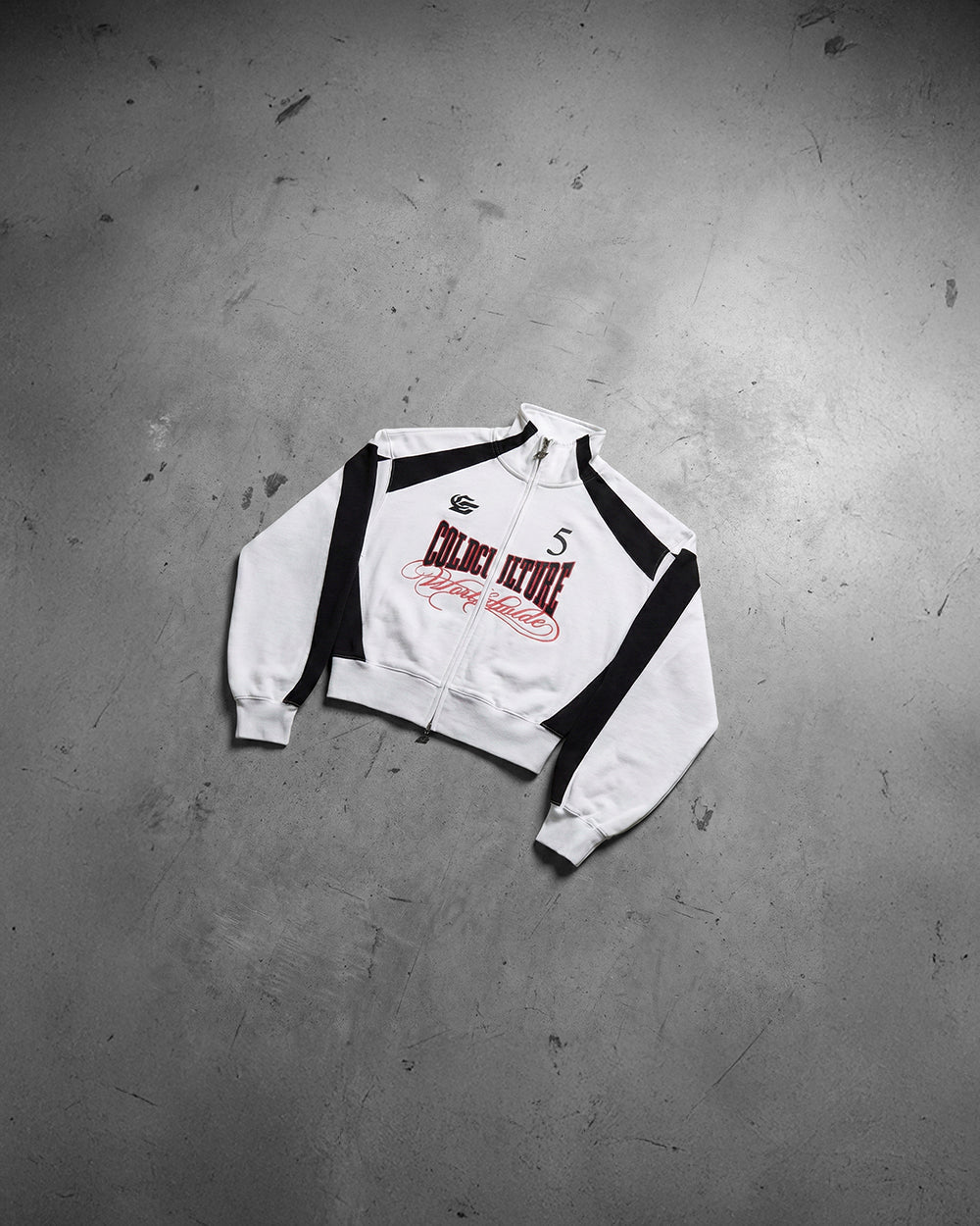 NIA SET ZIP UP WHITE & BLACK - Cold Culture