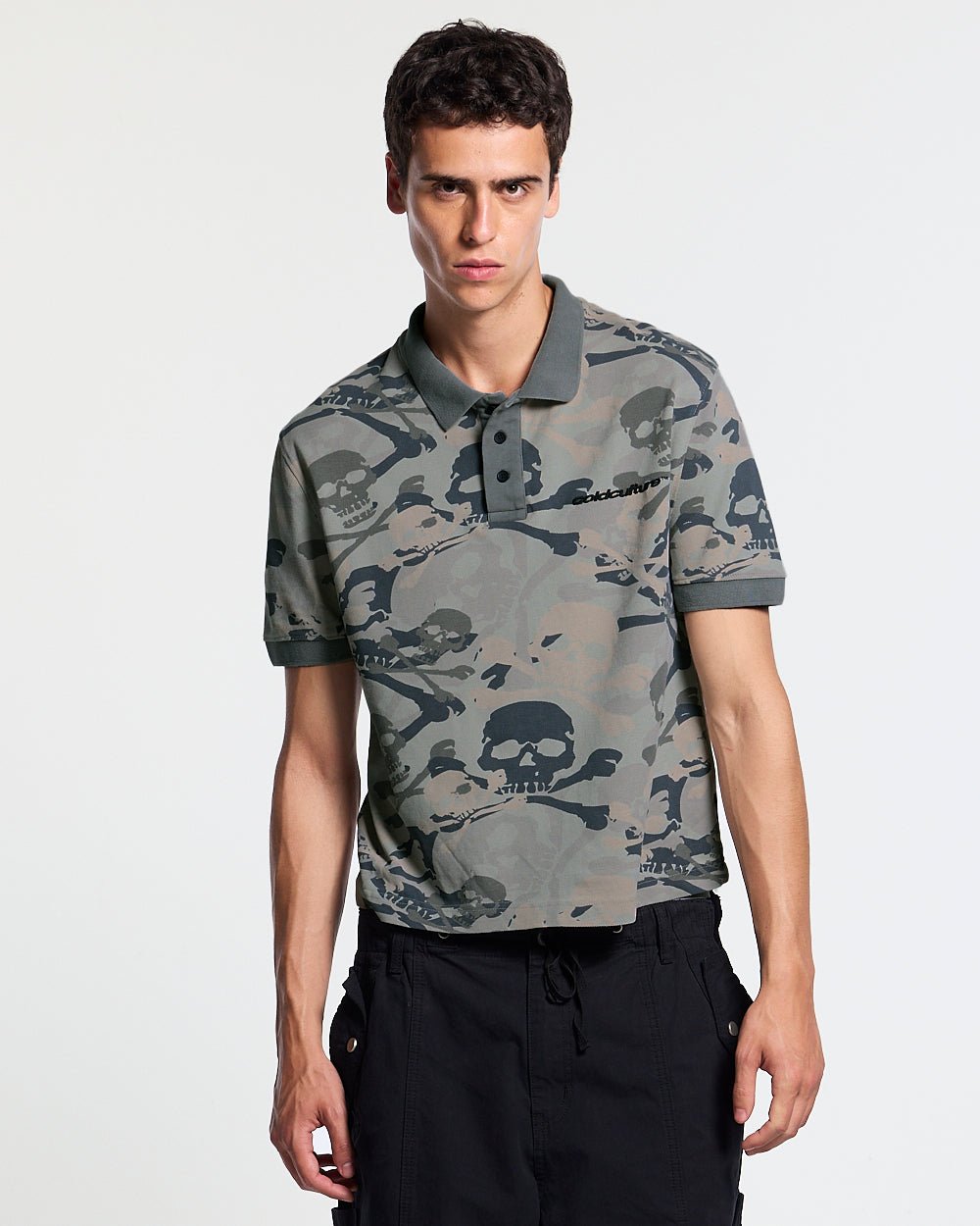 NIGHTSKULL POLO GREY - Cold Culture