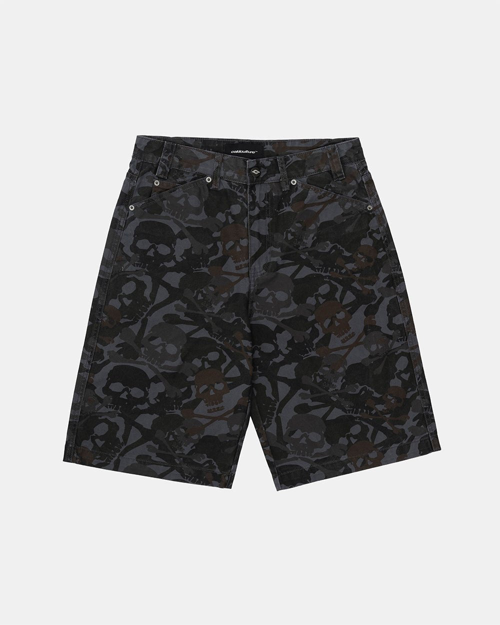 NIGHTSKULL SHORTS GREY - Cold Culture