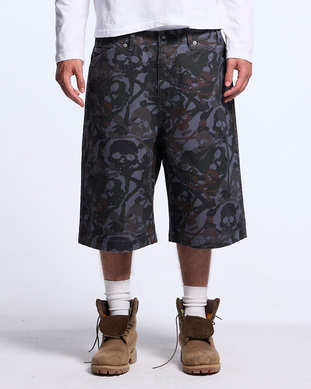 NIGHTSKULL SHORTS GREY - Cold Culture