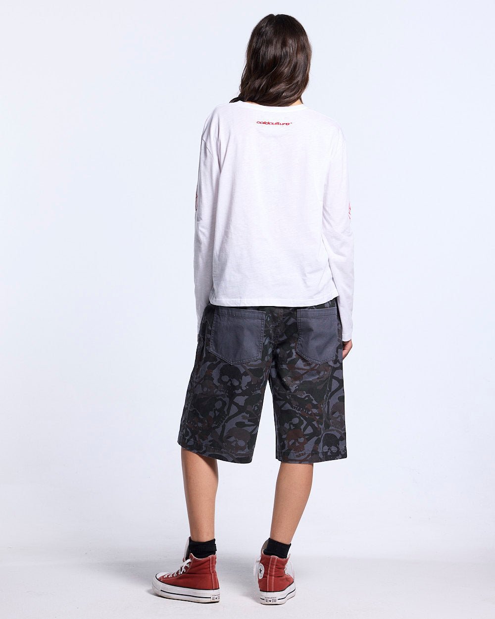 NIGHTSKULL SHORTS GREY - Cold Culture