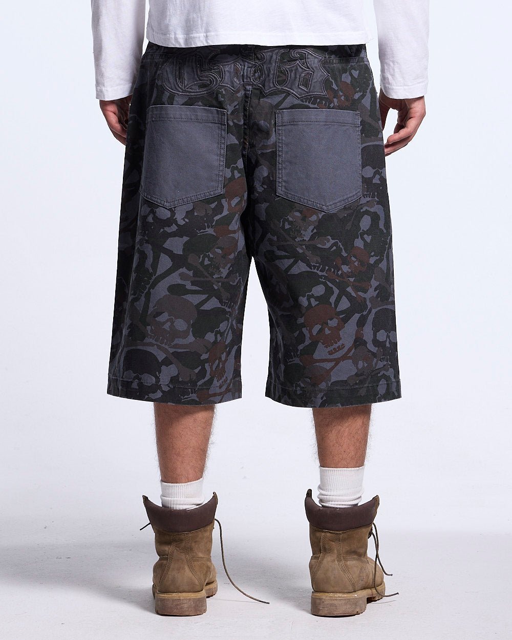 NIGHTSKULL SHORTS GREY - Cold Culture