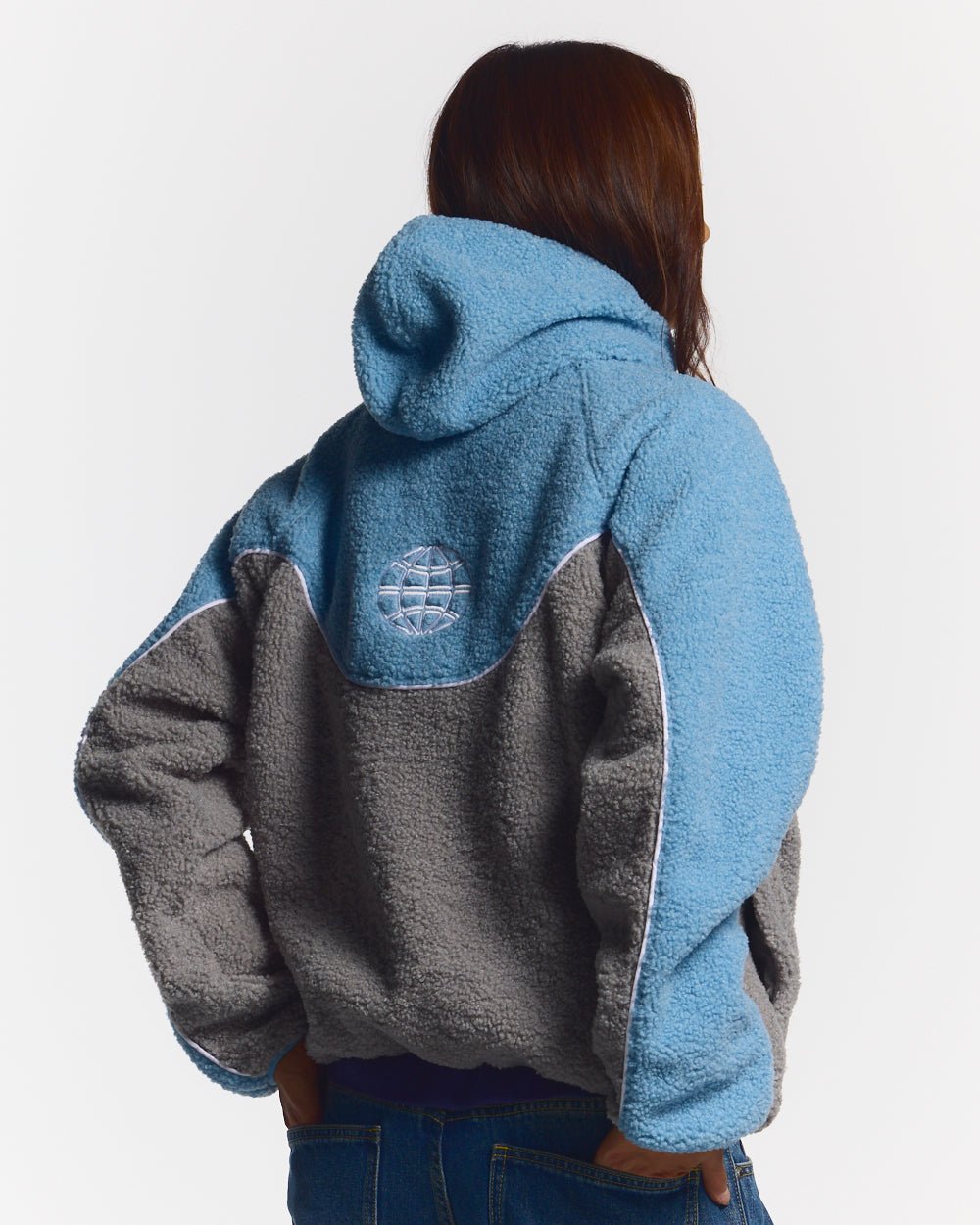 NO RISK FLEECE JACKET STONE GREY/STERLING BLUE - COLD CULTURE