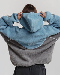 NO RISK FLEECE JACKET STONE GREY/STERLING BLUE