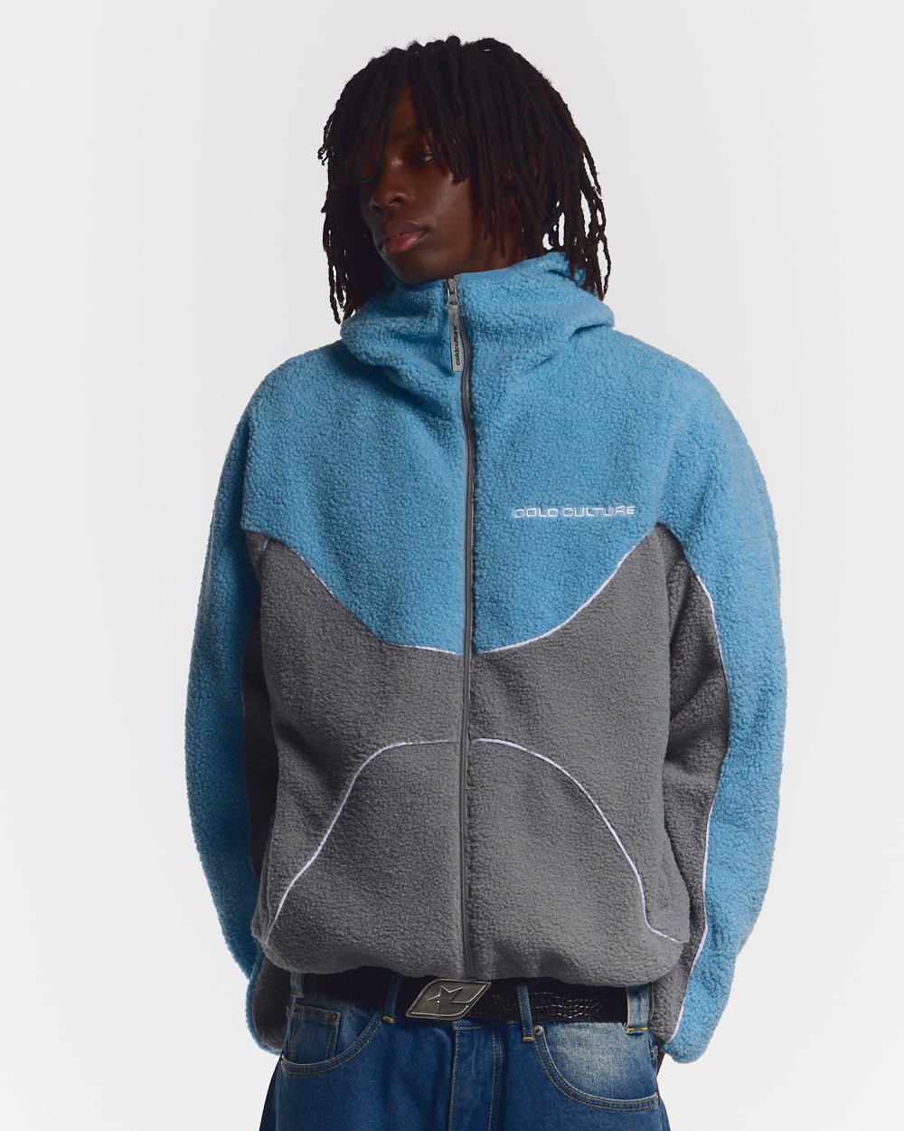 NO RISK FLEECE JACKET STONE GREY/STERLING BLUE - COLD CULTURE