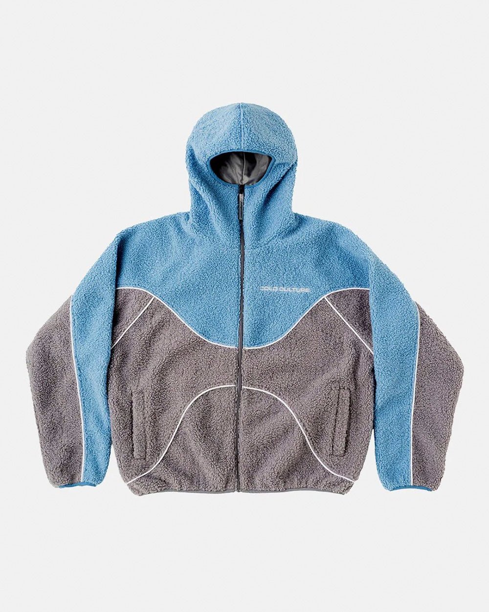 NO RISK FLEECE JACKET STONE GREY/STERLING BLUE - Cold Culture
