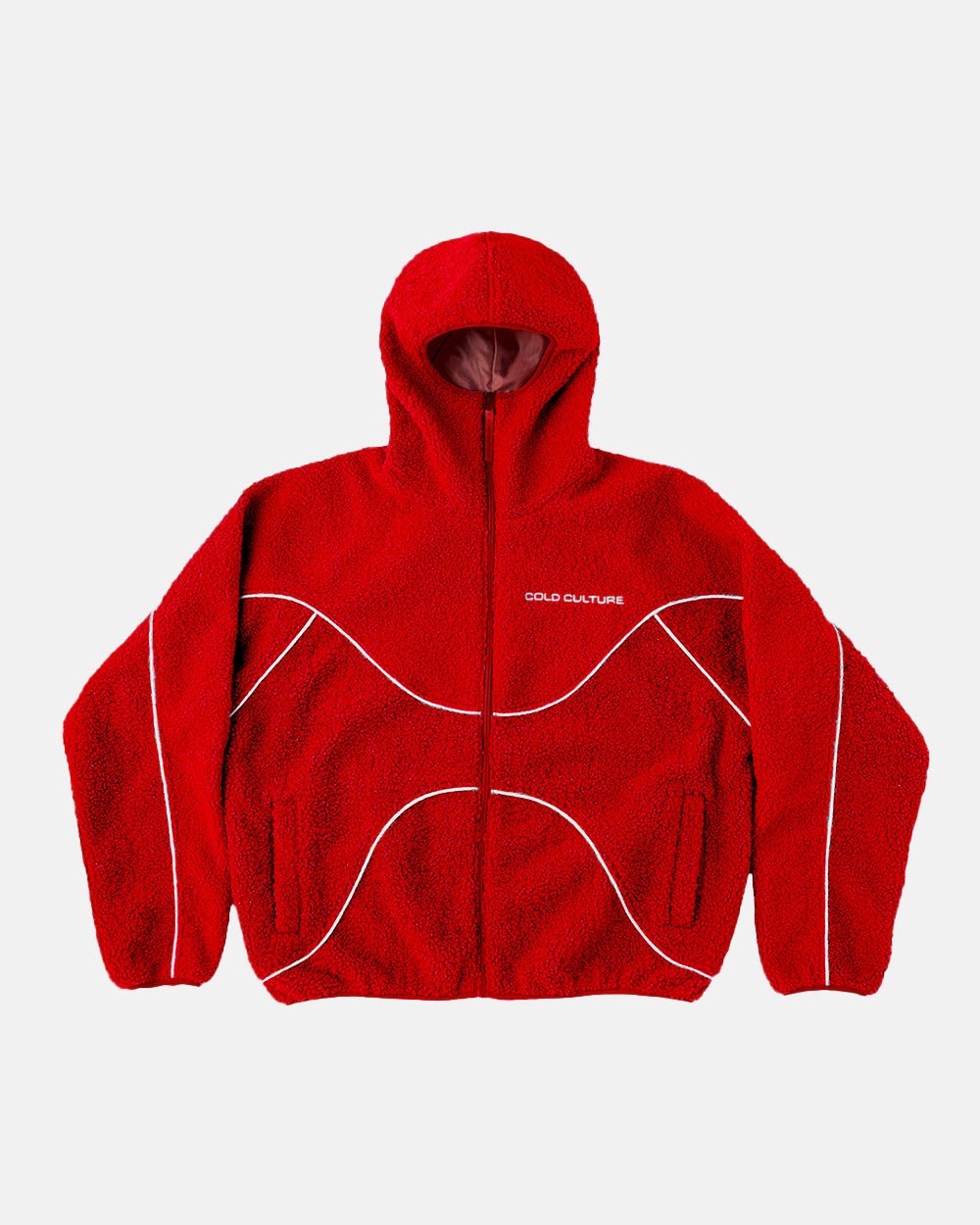 NO RISK FLEECE JACKET VIVID RED - COLD CULTURE