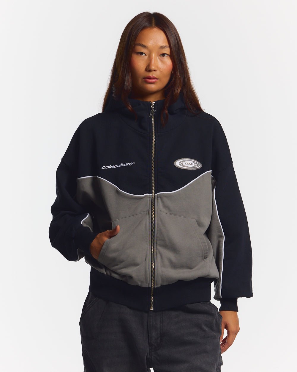 NO RISK ZIP HOODIE BLACK - COLD CULTURE