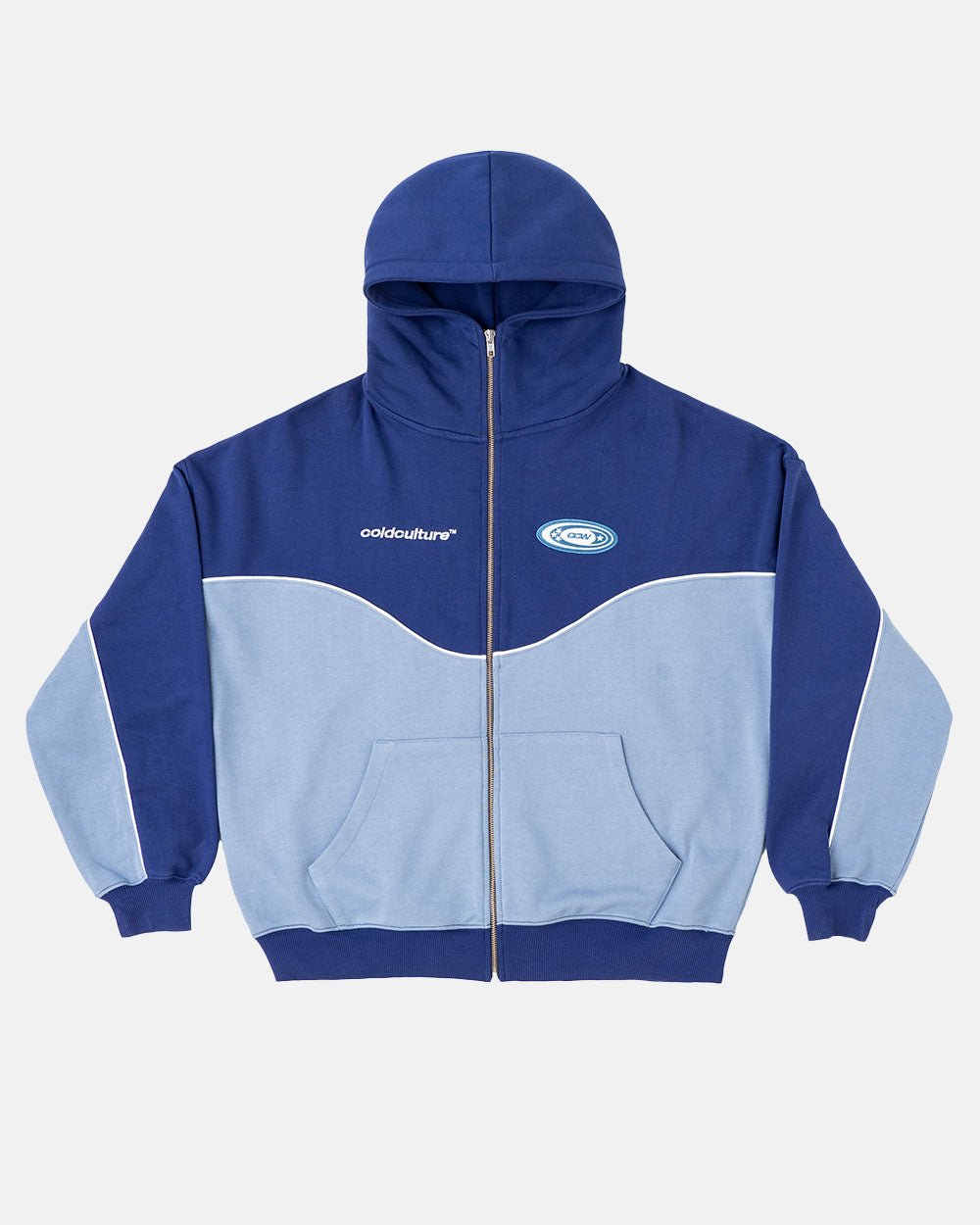 NO RISK ZIP HOODIE BLUE SCALE - COLD CULTURE