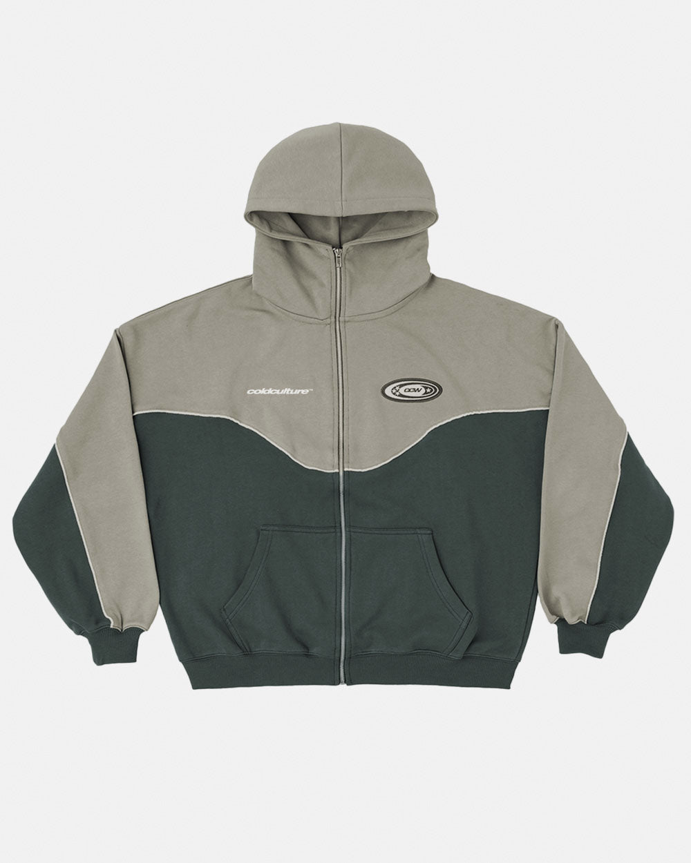 NO RISK ZIP HOODIE GREY SCALE