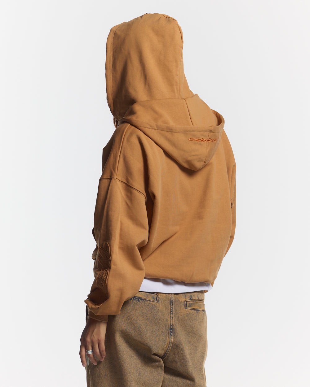 NO RULES ZIP HOODIE LIGHT BROWN - COLD CULTURE